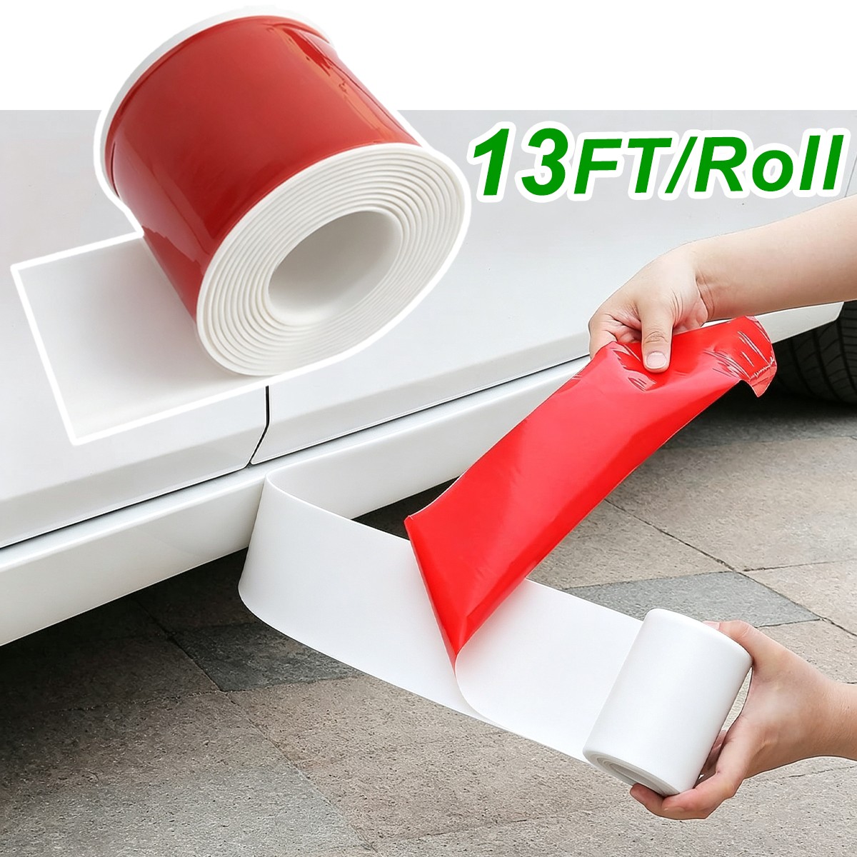 White Rubber Side Skirt Rocker Panel Trim Custom For Ford Bumper Protector Strip