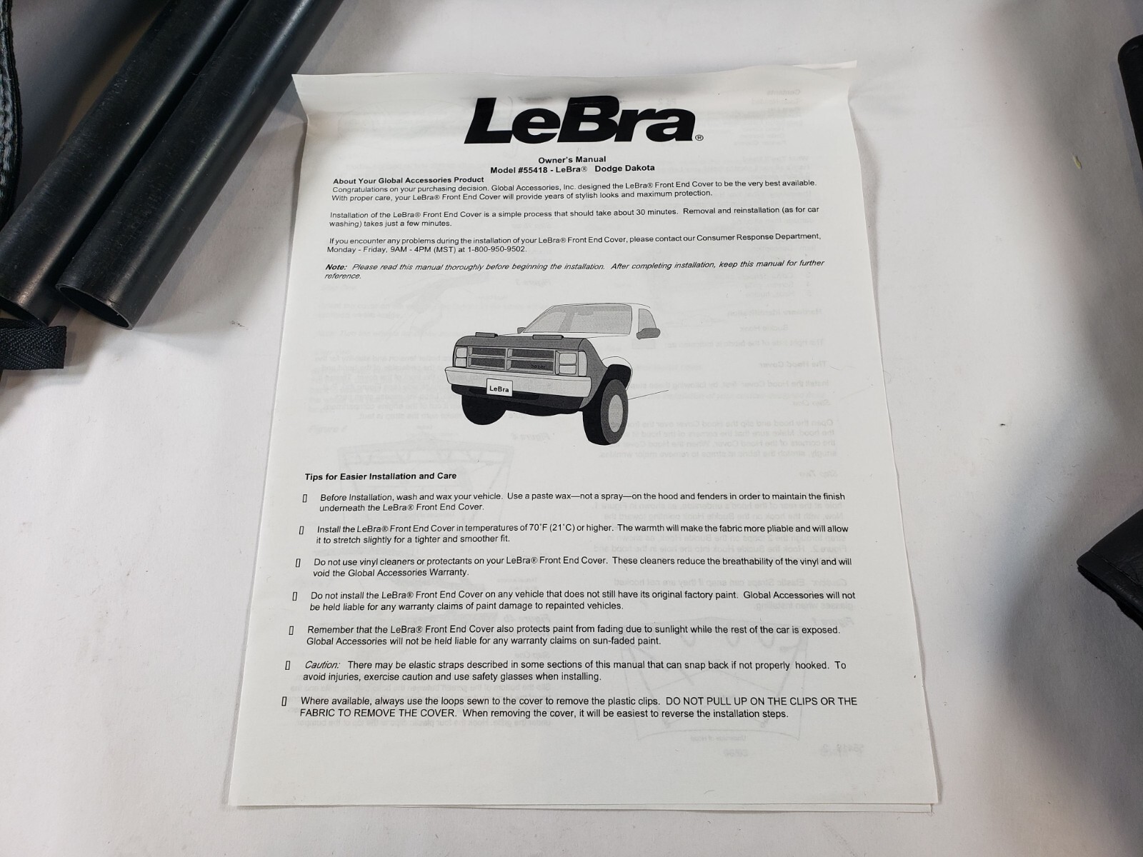 LeBra Custom Front End Cover 55617-01 For Select Dodge – MISSING HOOK BUCKLES