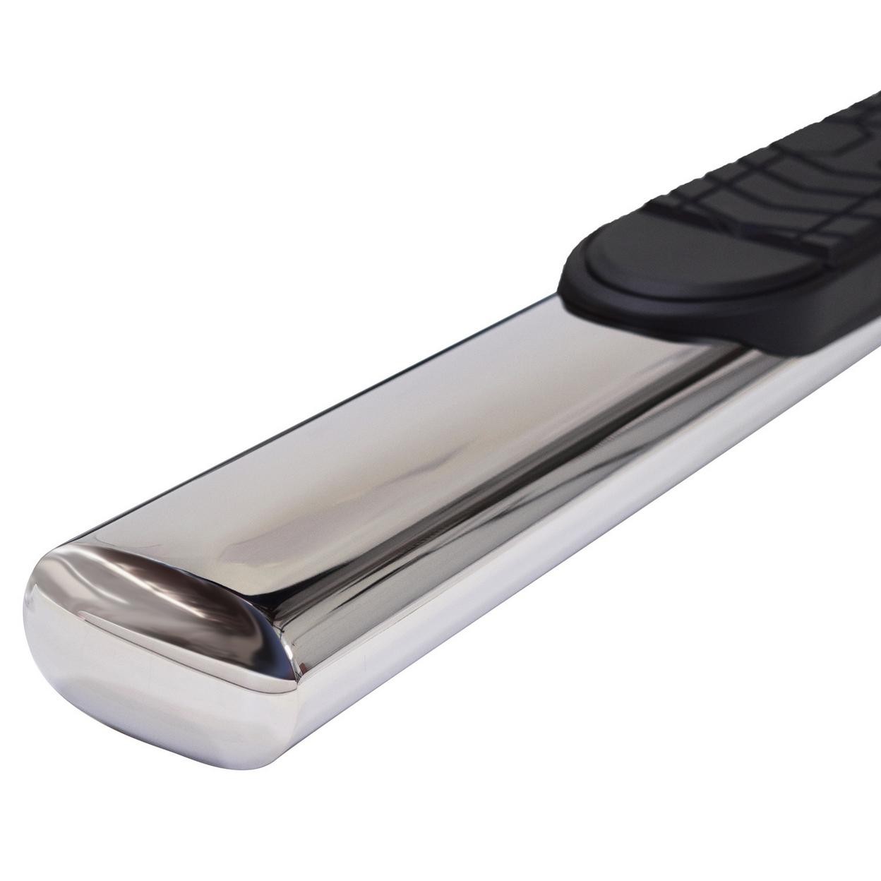 TrailFX A7040S 5 Inch Oval Straight Pol Stainless Steel Rocker Panel Mount