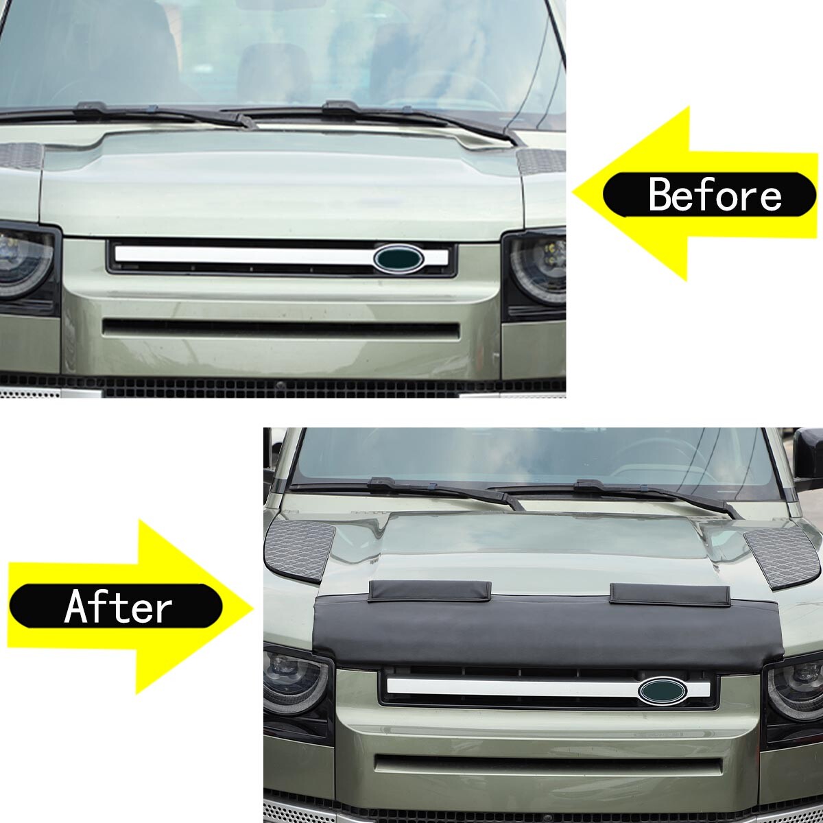 Leather Front End Hood Bra Guard Protection For Land Rover Defender 130 2020-23
