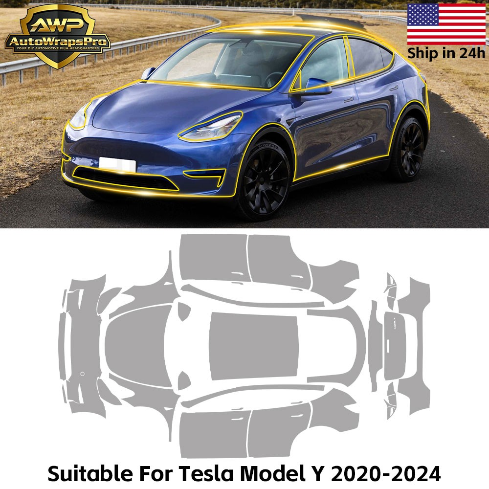 Matte PPF Full Vehicle PreCut Kit For Tesla Model Y 2020-2024 Paint Protection