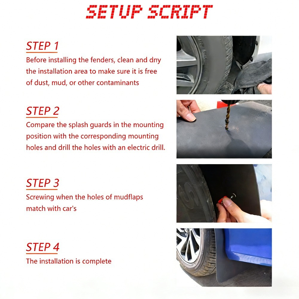 Universal Rally Mud Flaps Mudguards Splash Guards Mudflaps Fender For SUV