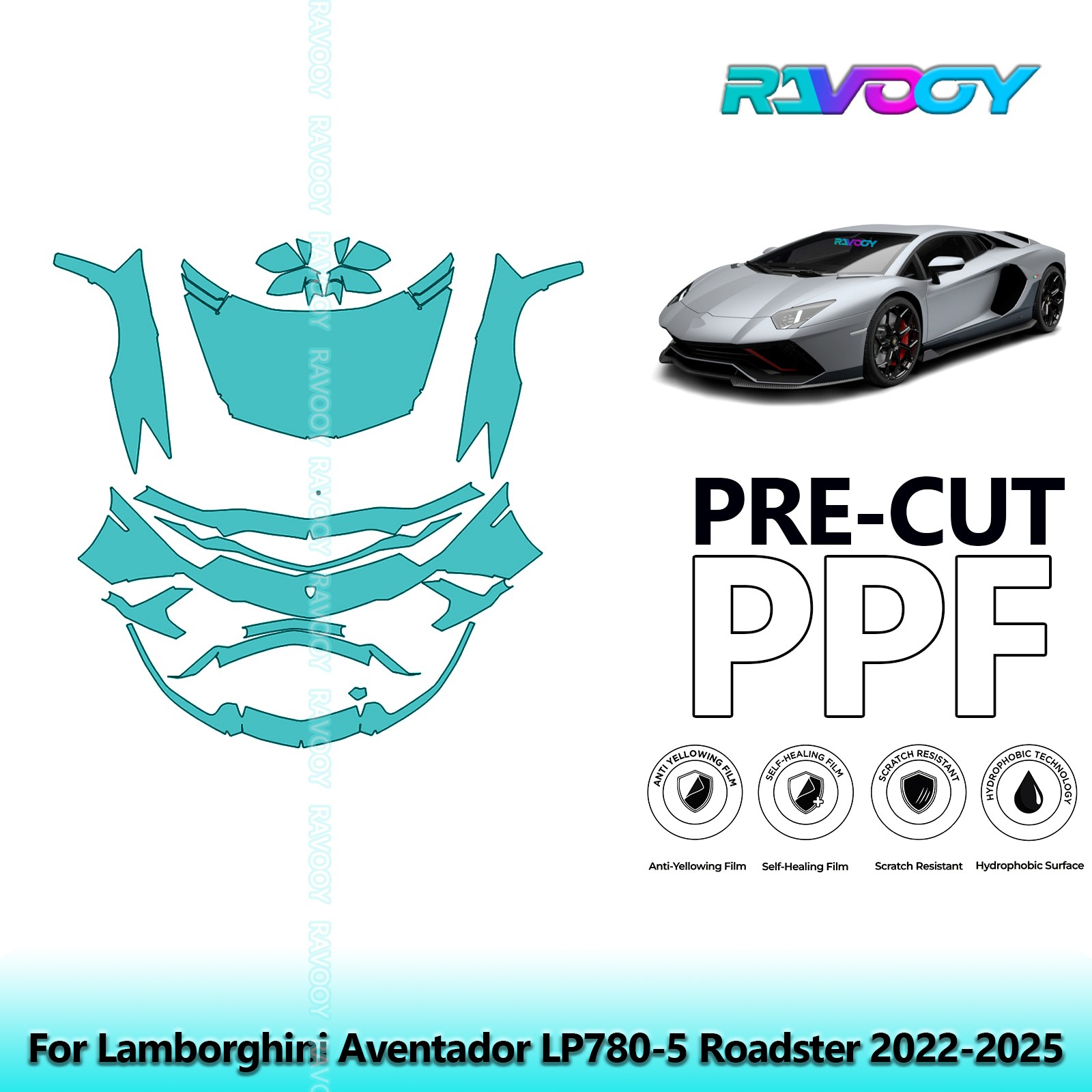 Paint Protection PPF Kit For Lamborghini Aventador LP780-5 Roadster 2022-2025