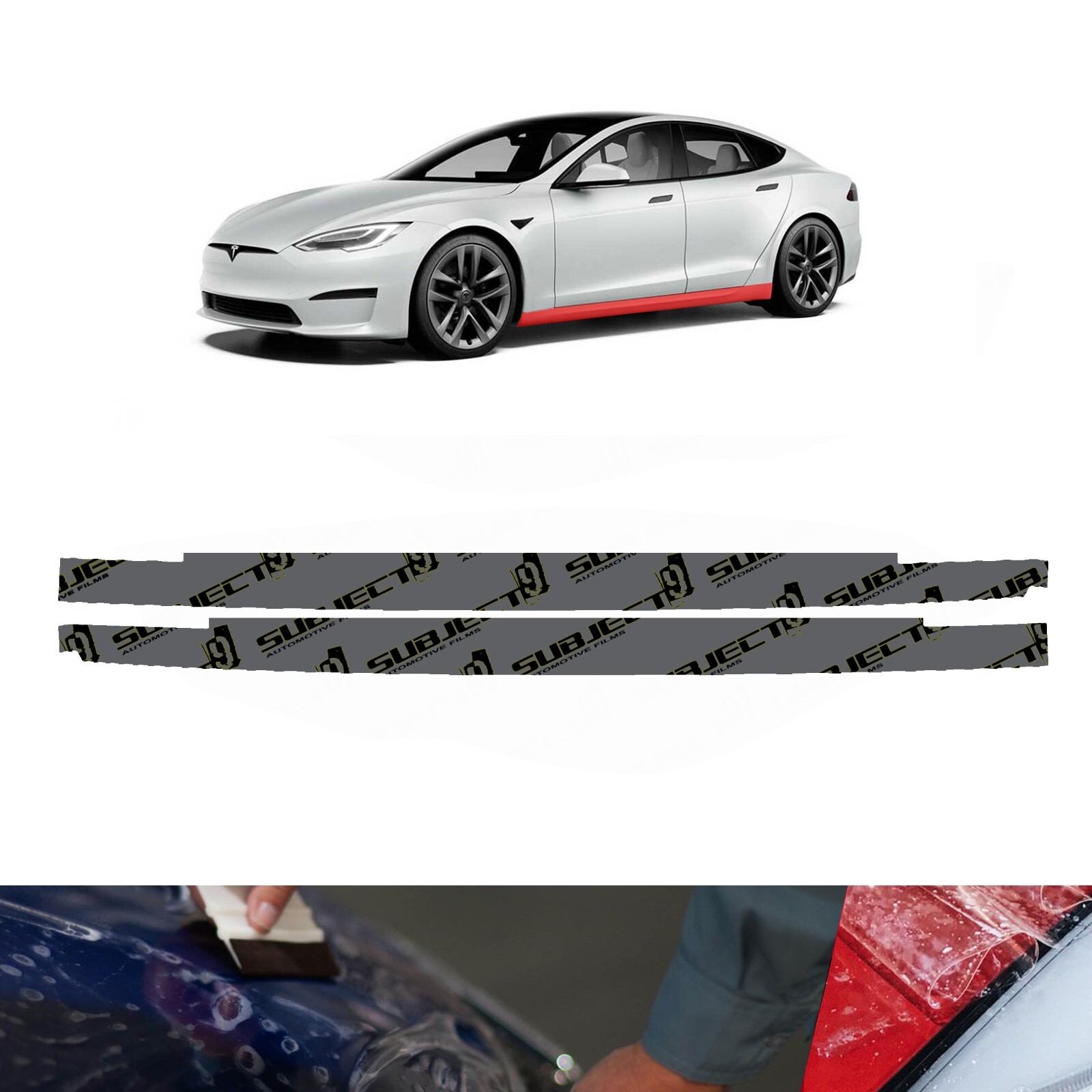 21-23 Tesla Model S/Plaid Pre-Cut Rocker Panel Paint Protection Clear Film PPF