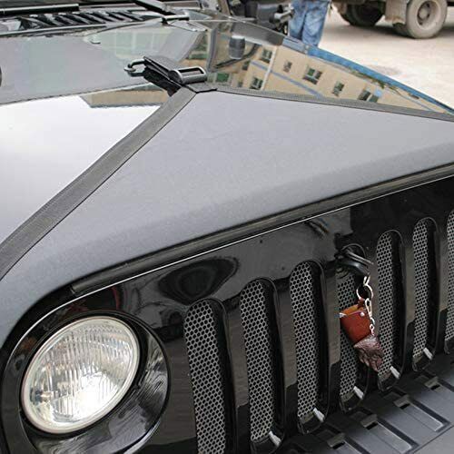 Front Hood Cover Bra Cover T-Style Protector Kit For Jeep Wrangler JK 07+ Black