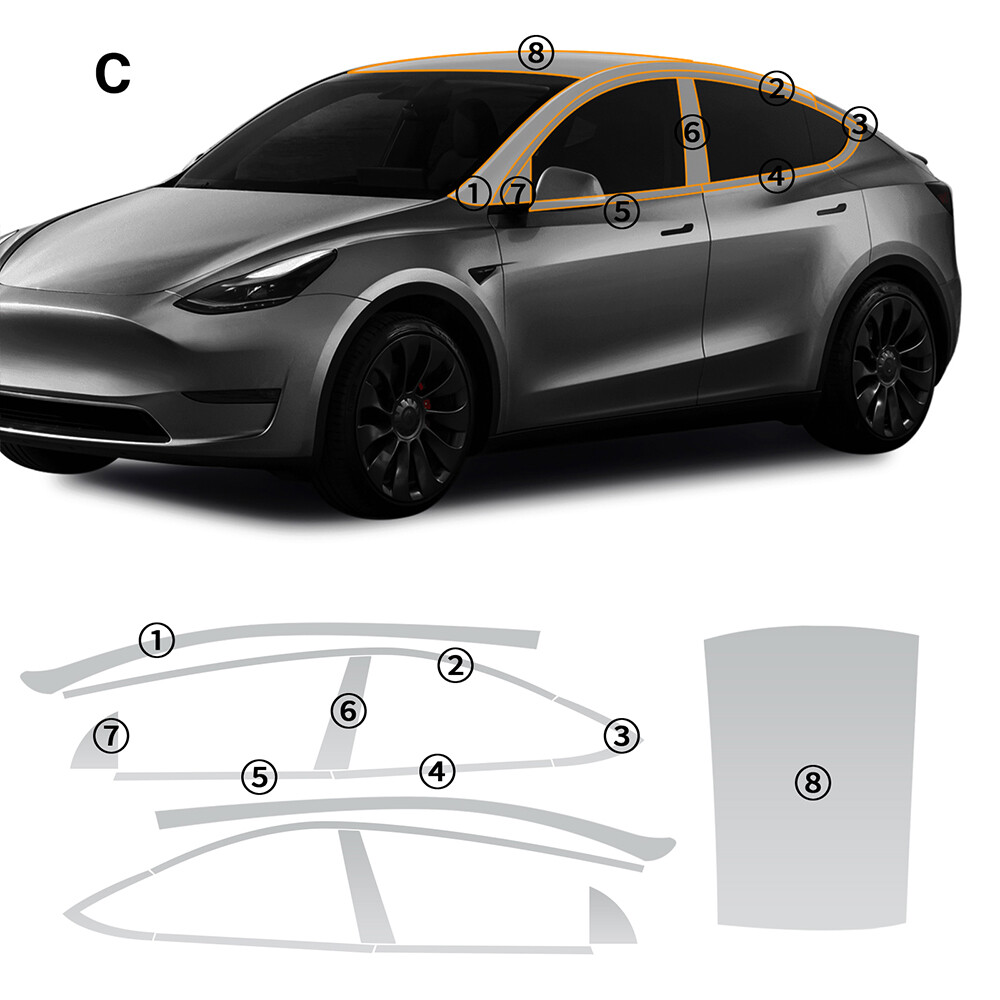 For Tesla Model Y 2020-2026 Sunroof PreCut Paint Protection Clear Film TPU PPF