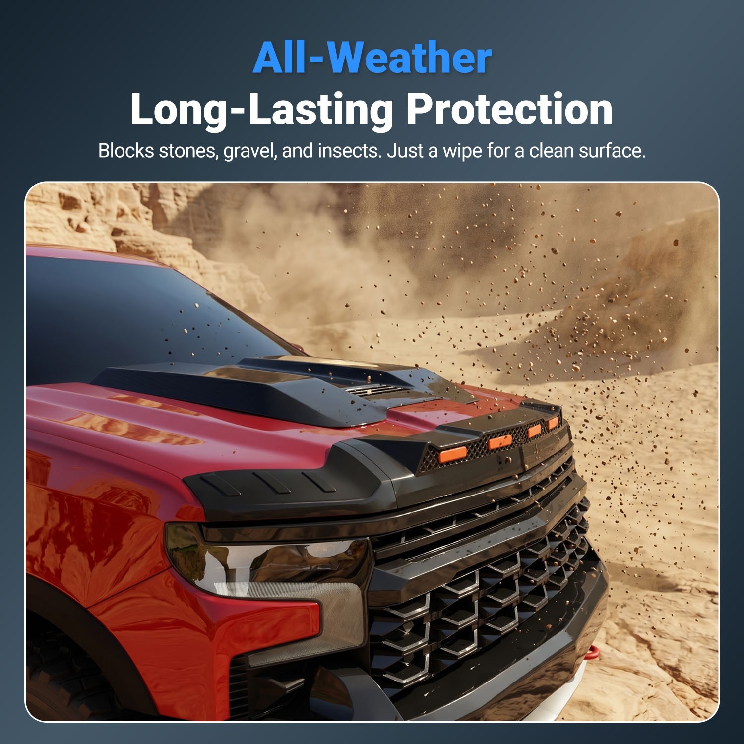 Hood Protector with LED Light For 2019-2024 Chevrolet Silverado ZR2 Deflector