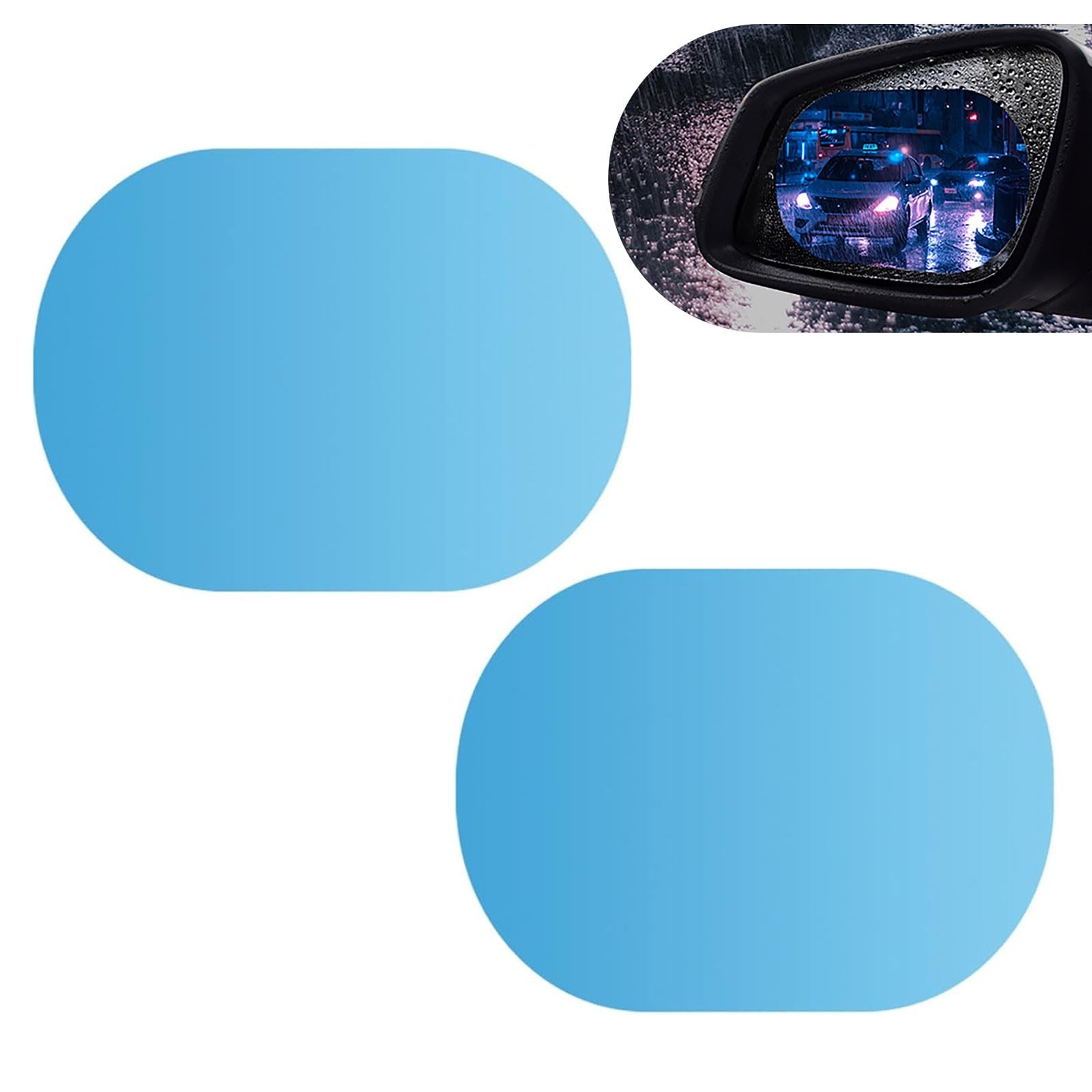Civwesi 2 PCS Car Oval Rearview Mirror Waterproof 3.94″ x 5.71″, Transparent