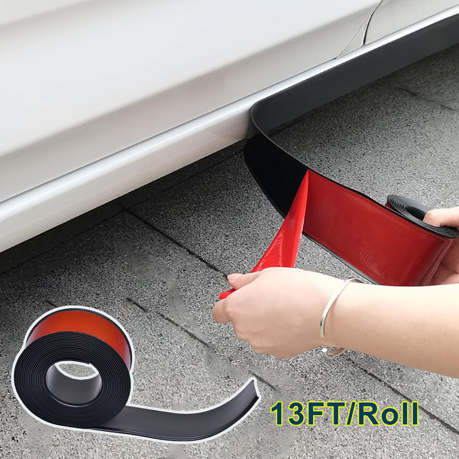For All Chrysler 13FT Rubber Side Skirt Rocker Panel Trim Bumper Protector Strip