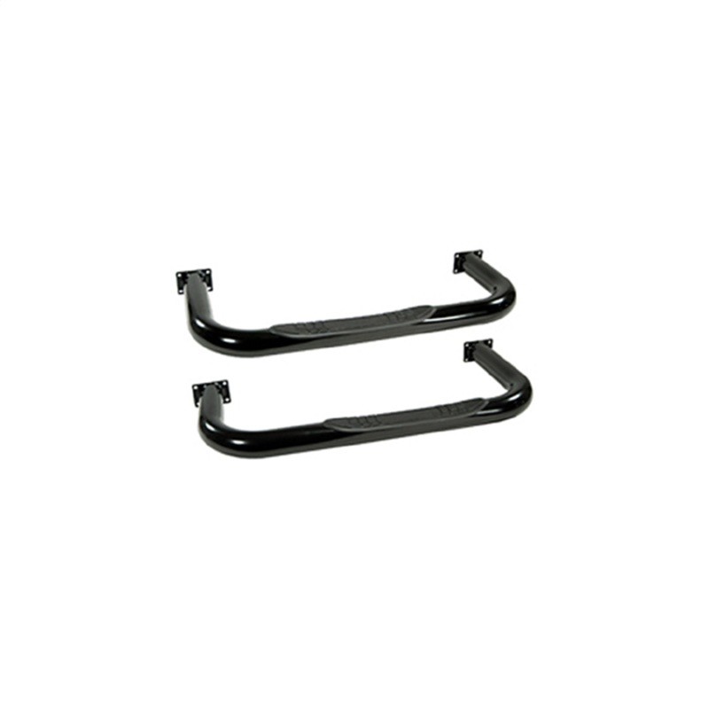 Rugged Ridge 11590.01 Black 3in Round Tube Side Steps * Fits 76-83 Jeep CJ5