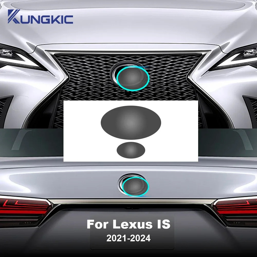For Lexus IS 2021-2024 IS350 300 Front Emblem Pre Cut Dark Smoked TPU PPF