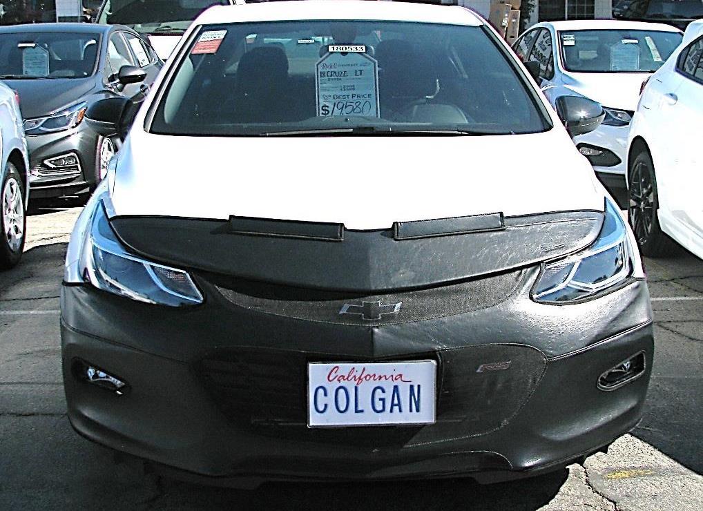 Colgan Front End Mask Bra 2pc.Fits 2017-2018 Chevy Cruze 4 Dr.&Hatch W/License