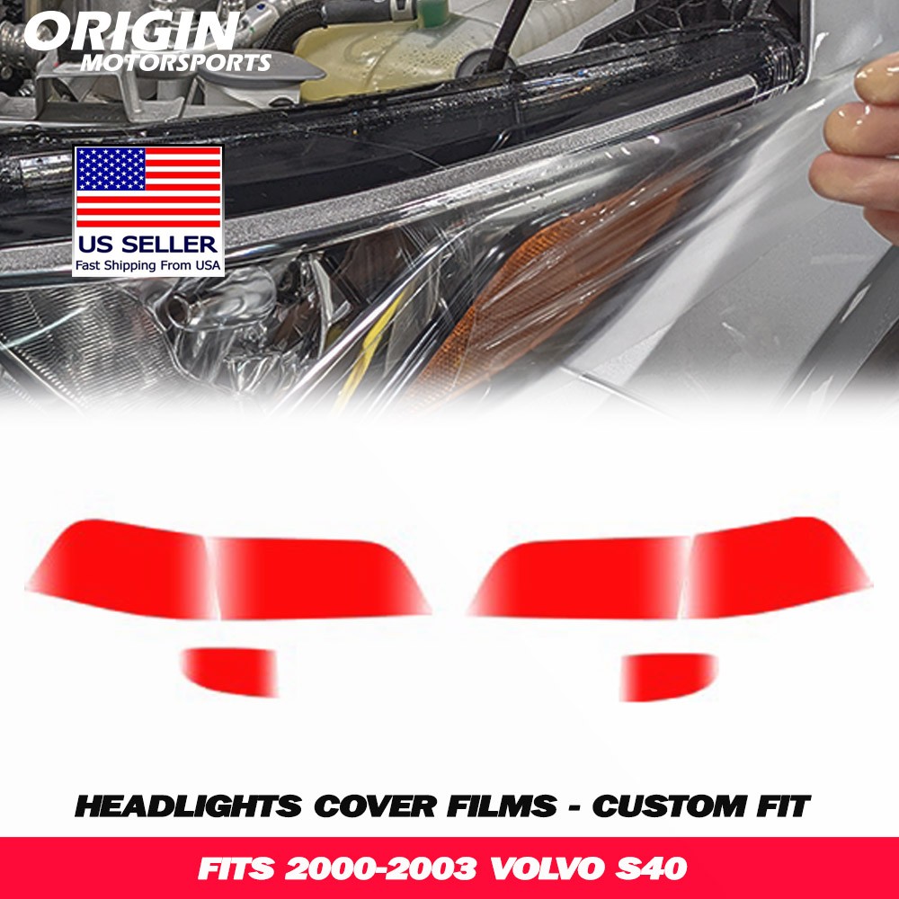 PreCut Headlights Protection Clear Covers Bra Film Kit PPF Fits 2000-2003 S40