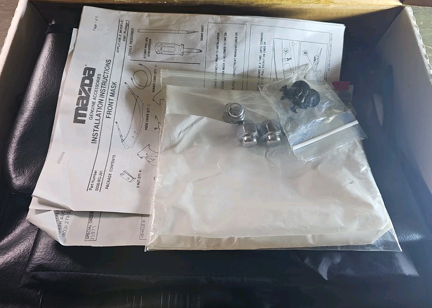 Mazda Protege 2001 Front Mask/ Bra Protective Cover