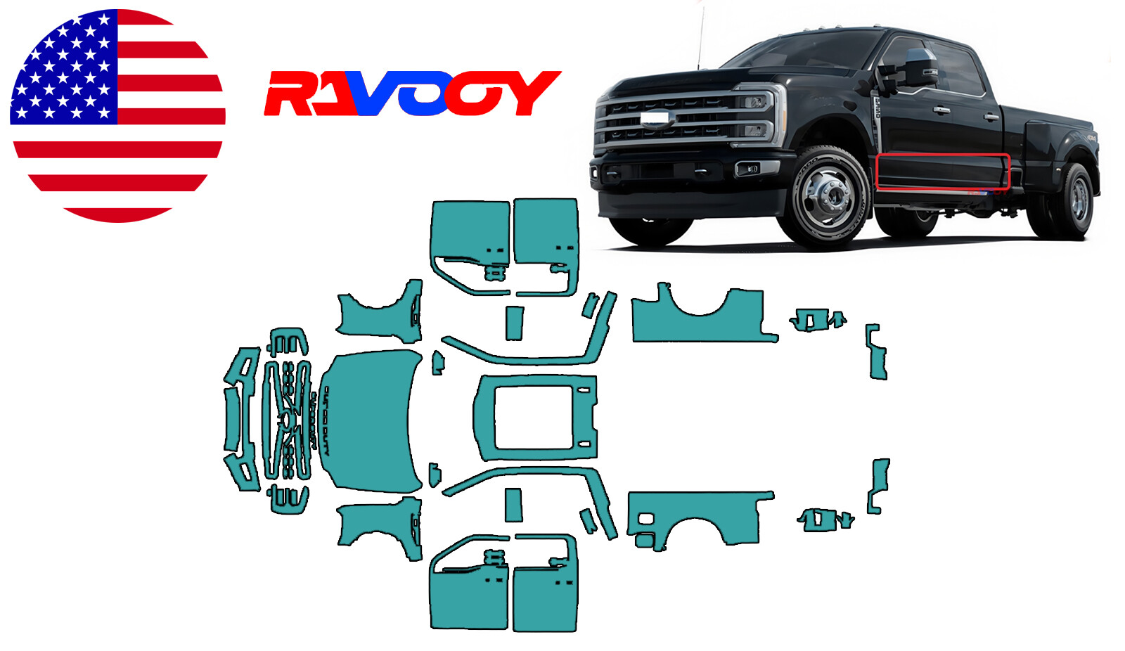 For Ford F-250 King Ranch 2024 Full Vehicle Paint Protection Film PreCut Kit PPF