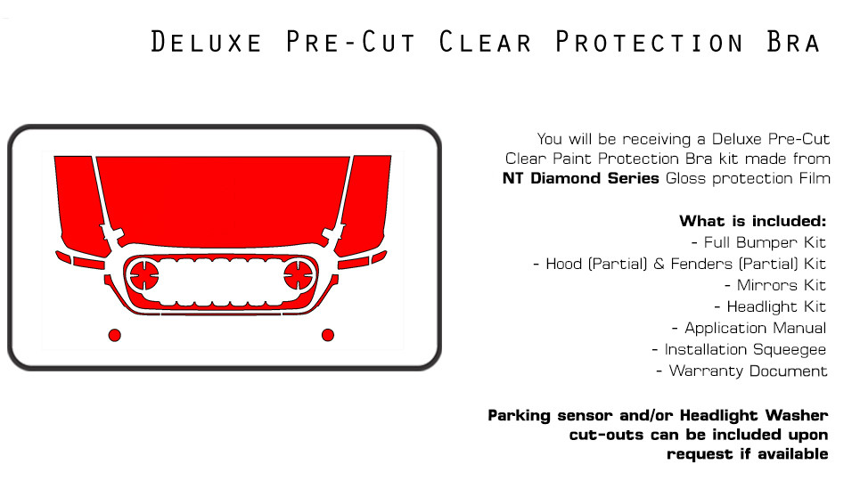 PreCut Paint Protection Film Clear Bra PPF for Jeep Gladiator 2024-2026