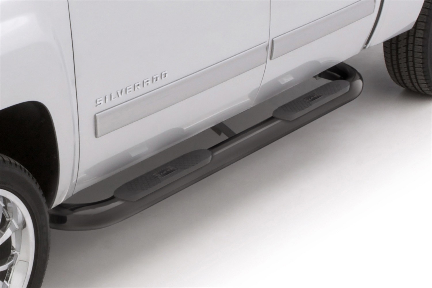 Lund 23488964 4 Inch Oval Bent Nerf Step Bars Black