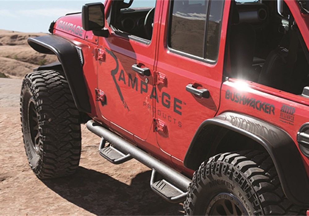 Rampage 34641596 Terrain HX Nerf Step Black for 18-26 Jeep Wrangler JL 4DR