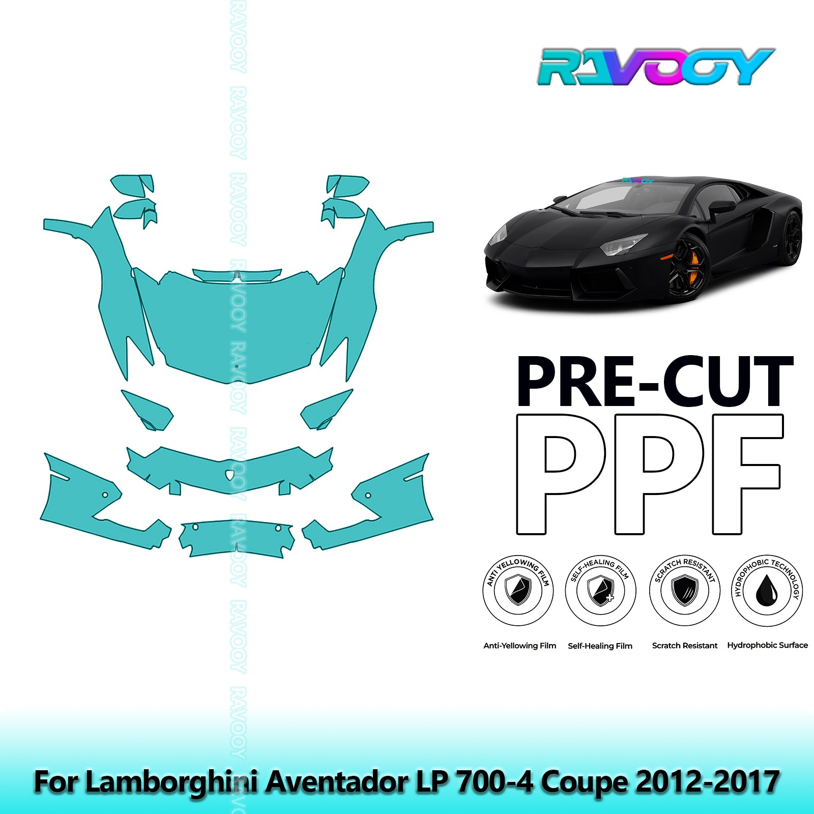 Paint Protection PPF Kit For Lamborghini Aventador LP 700-4 Coupe 2012-2017