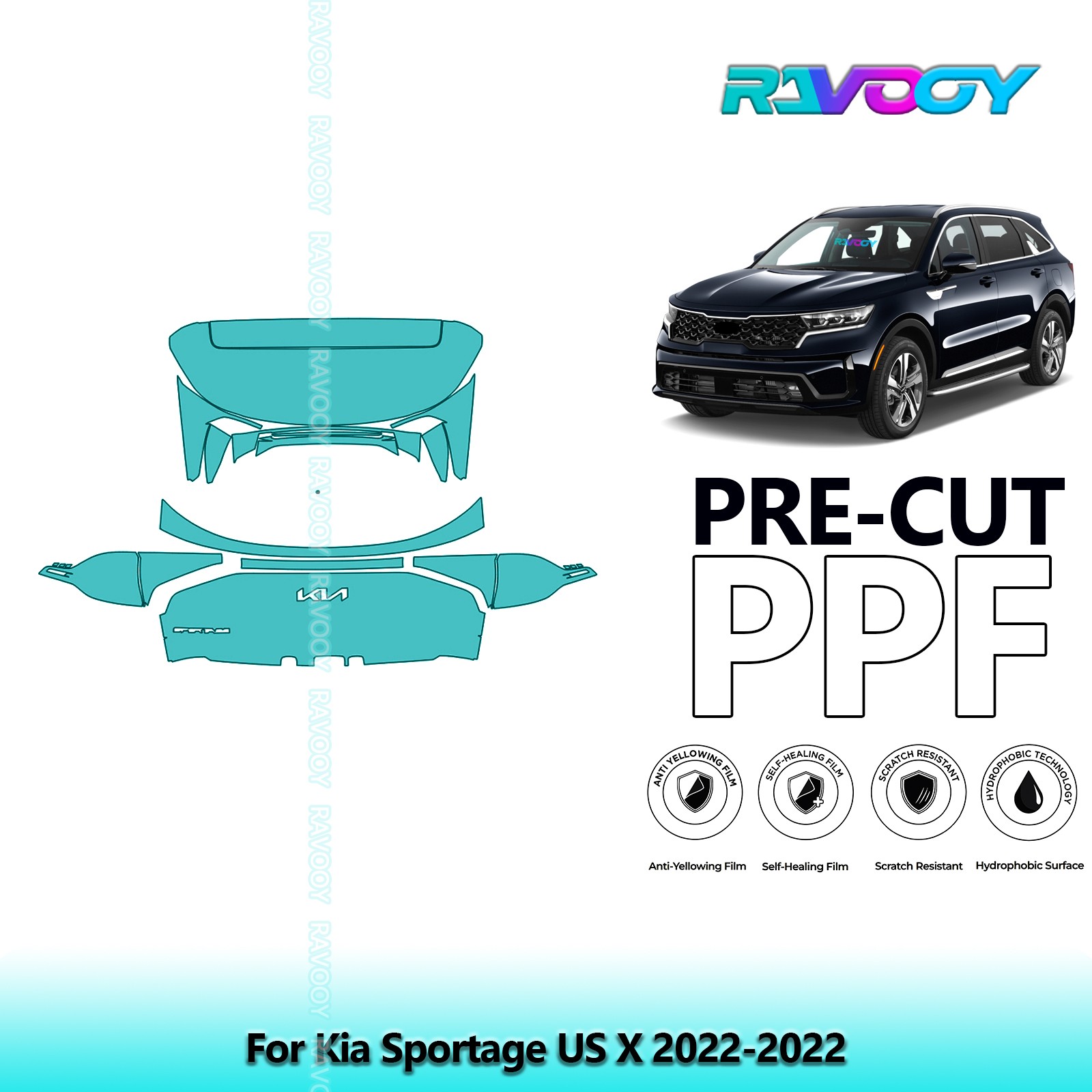 PreCut Paint Protection PPF Kit For Kia Sportage US X 2022-2022