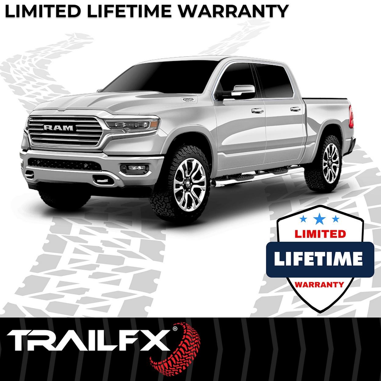 TrailFX A7081S With Step Pads 5 In Oval Bent Pol Stainless Steel With Welded End