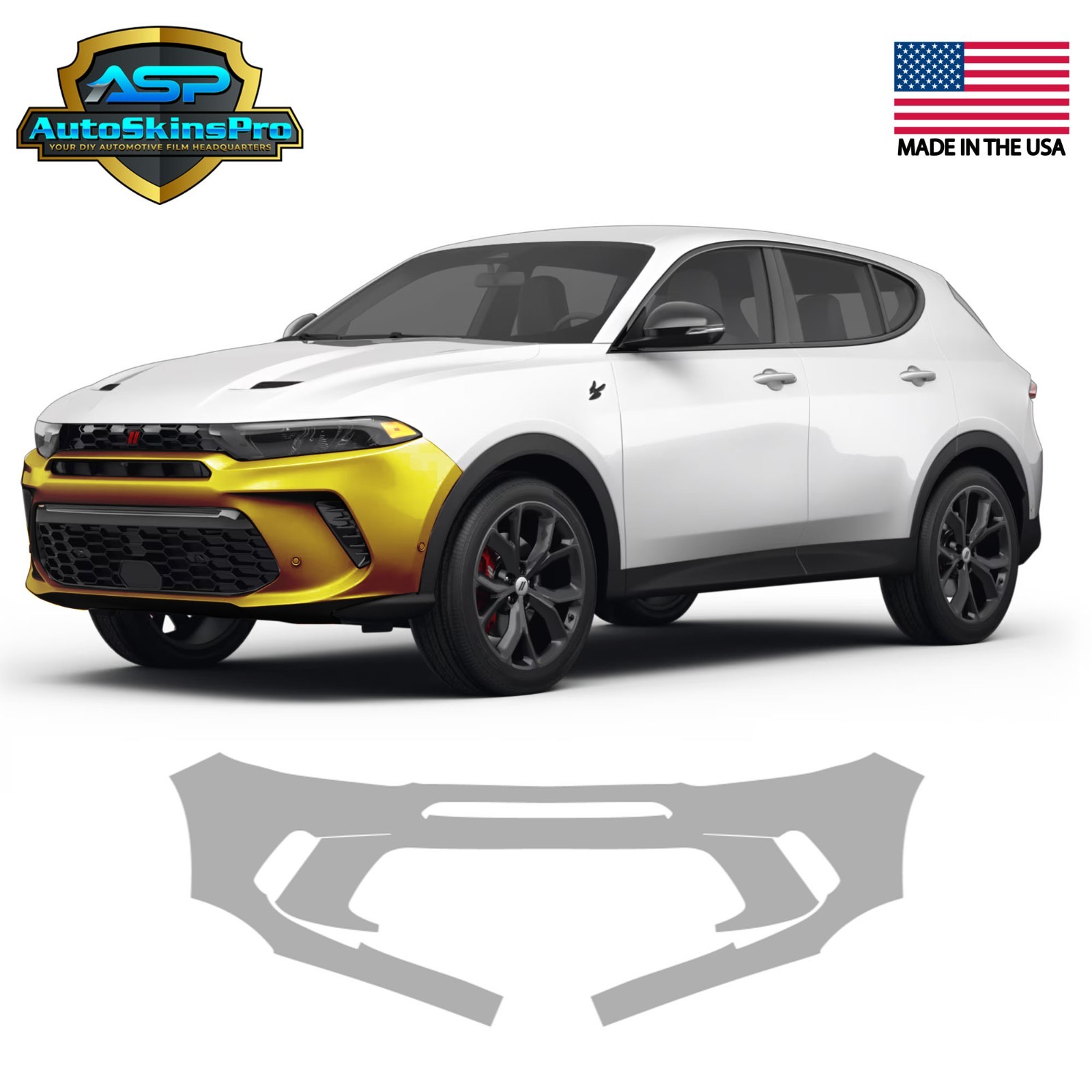 2023-2025 Dodge Hornet SUV Front Bumper Precut Paint Protection Clear Film PPF