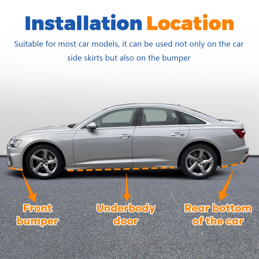 For Most Chrysler 4M Rubber Side Skirt Rocker Panel Trim Bumper Protector Strip