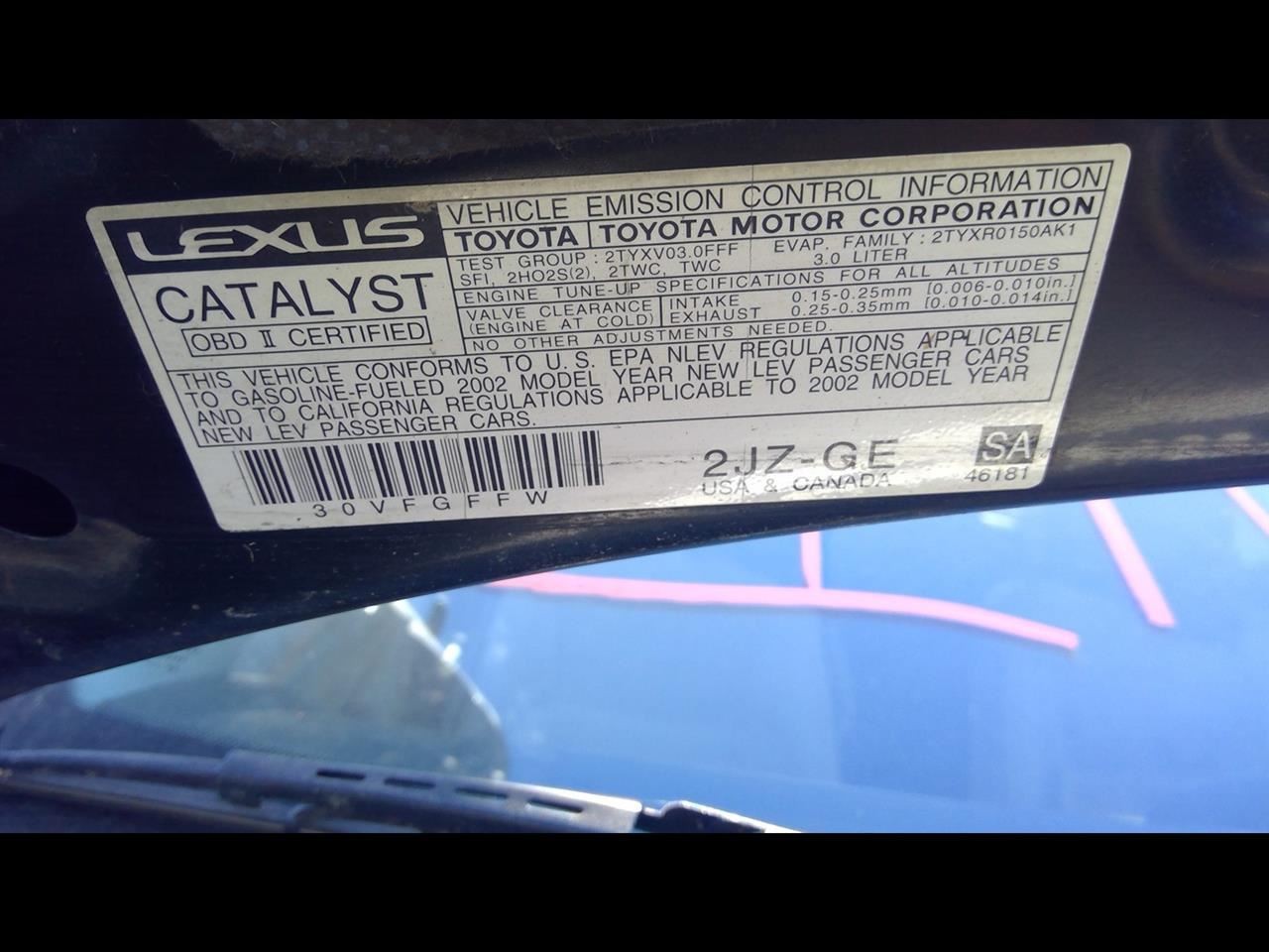 2002 LEXUS IS300 3.0L COWL VENT PANEL