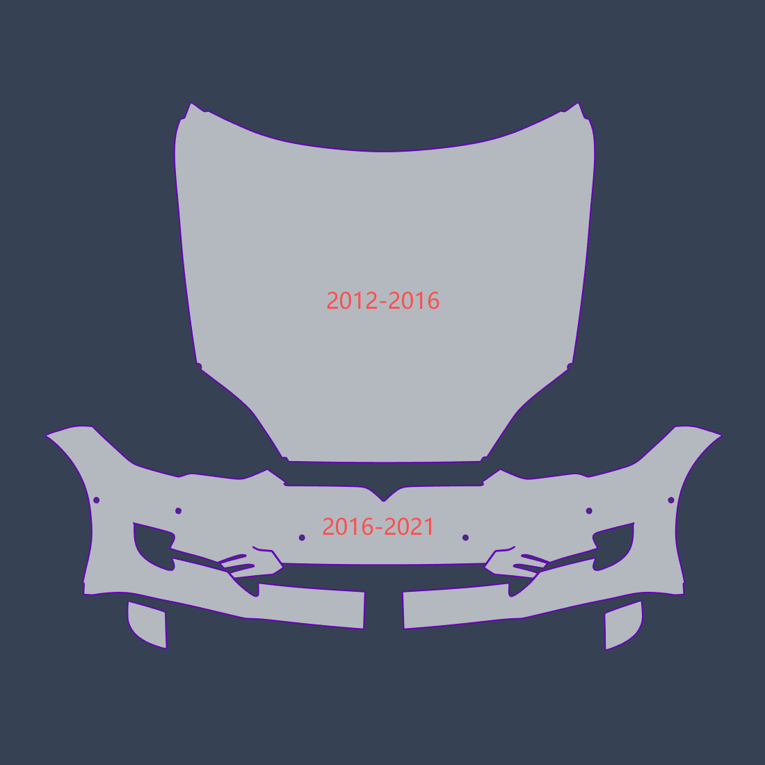 For Tesla Model S 2012-2016 Hood +2016-2021 Front Bumper Precut PPF Clear Bra