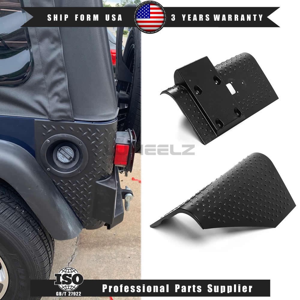 2x Rear Taillight Armor Corner Guards Protector Cover for Jeep Wrangler TJ 97-06