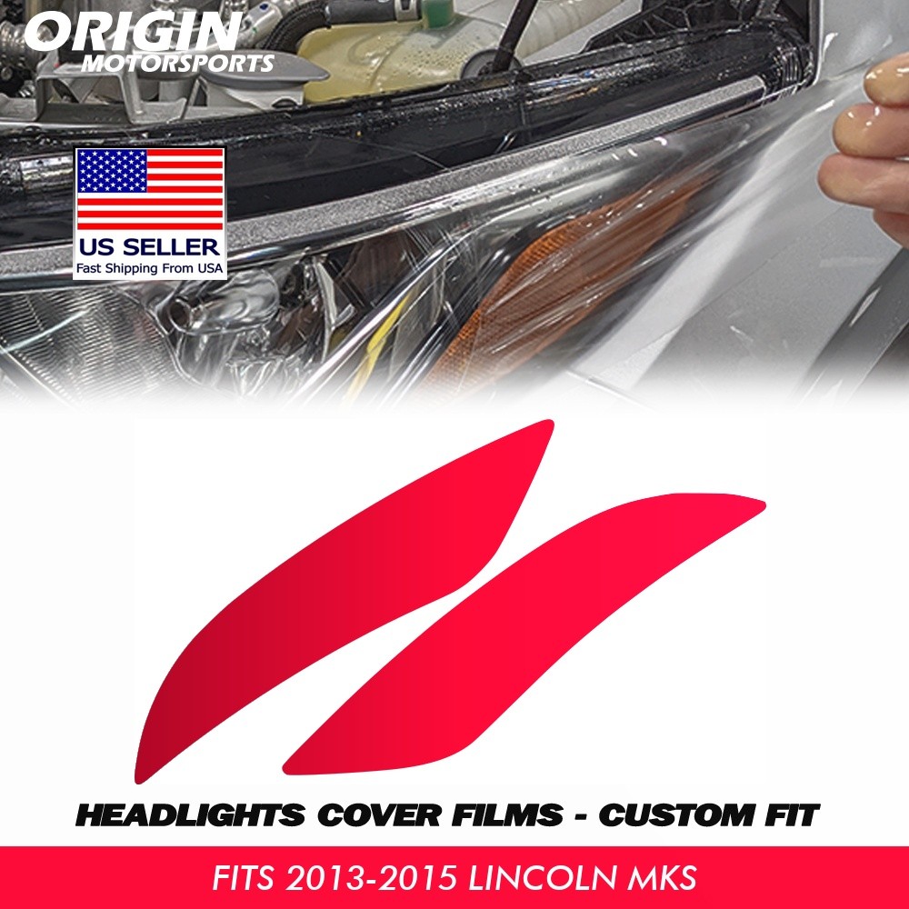 PreCut Headlights Protection Clear Covers Bra Film PPF For 2013-2015 Lincoln MKS